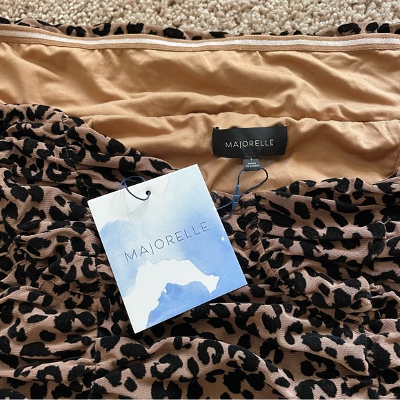 Majorelle Tabitha Ruched Bodycon Midi Dress Leopard Print Size Small - Picture 7 of 14